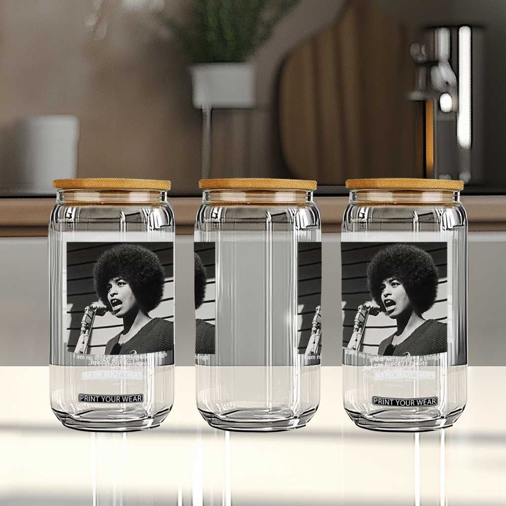 Angela Davis Inspirational Quote Glass Can Black History African Pride Power TS14 Print Your Wear