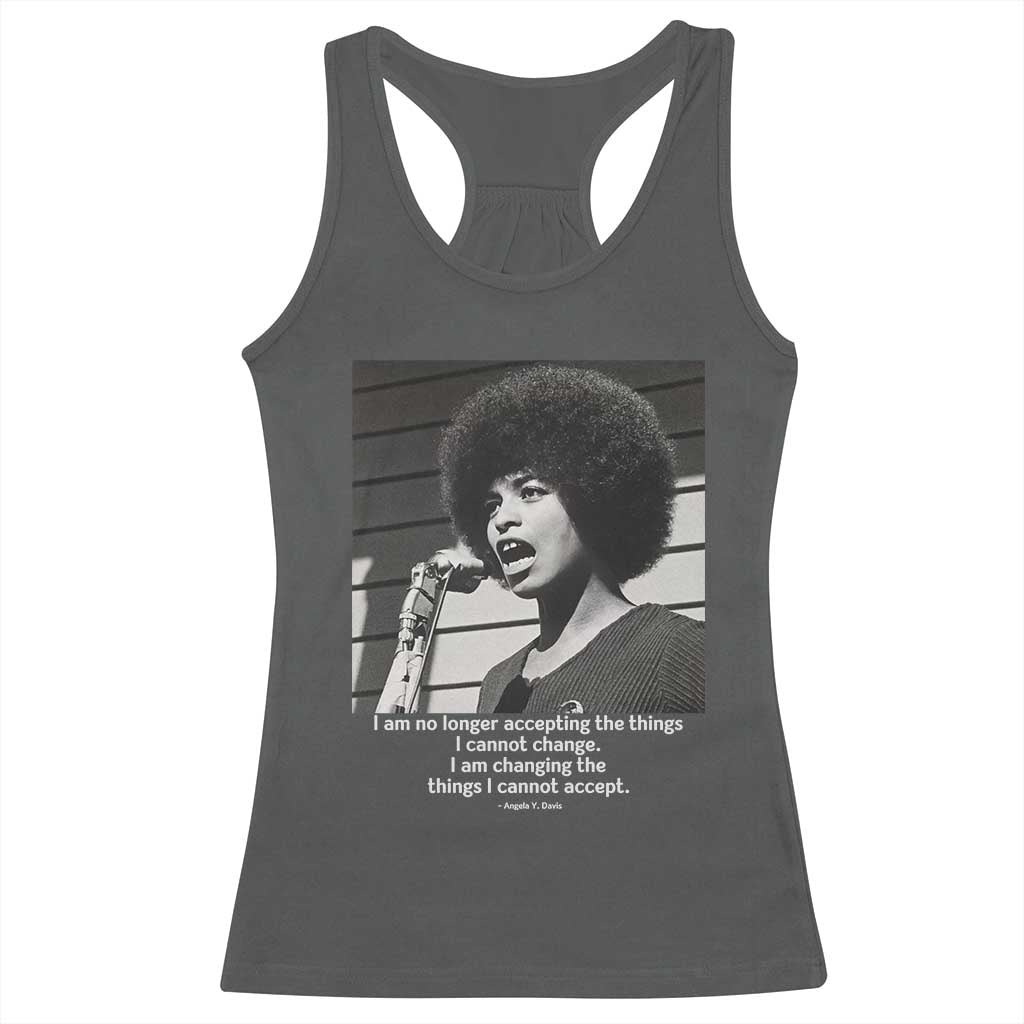 Angela Davis Inspirational Quote Racerback Tank Top Black History African Pride Power TS14 Dark Heather Print Your Wear