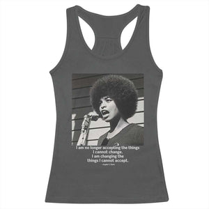 Angela Davis Inspirational Quote Racerback Tank Top Black History African Pride Power TS14 Dark Heather Print Your Wear