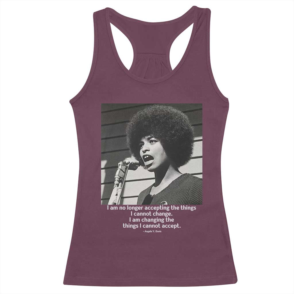 Angela Davis Inspirational Quote Racerback Tank Top Black History African Pride Power TS14 Maroon Print Your Wear