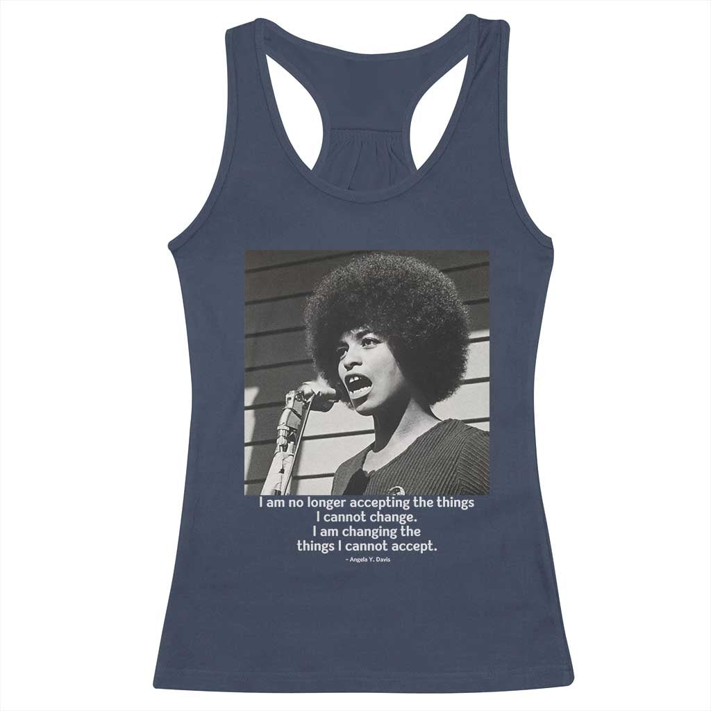 Angela Davis Inspirational Quote Racerback Tank Top Black History African Pride Power TS14 Navy Print Your Wear