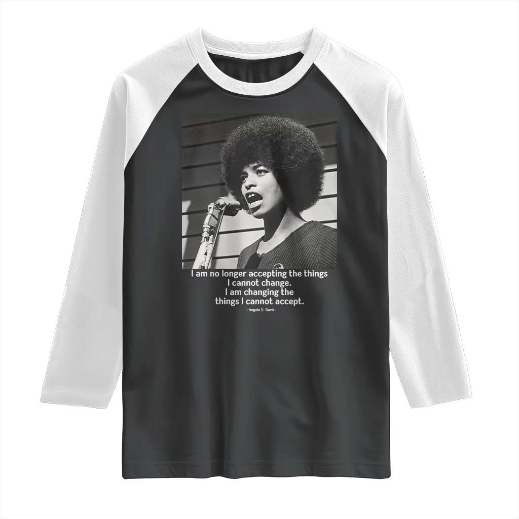 Angela Davis Inspirational Quote Raglan Shirt Black History African Pride Power TS14 Black White Print Your Wear