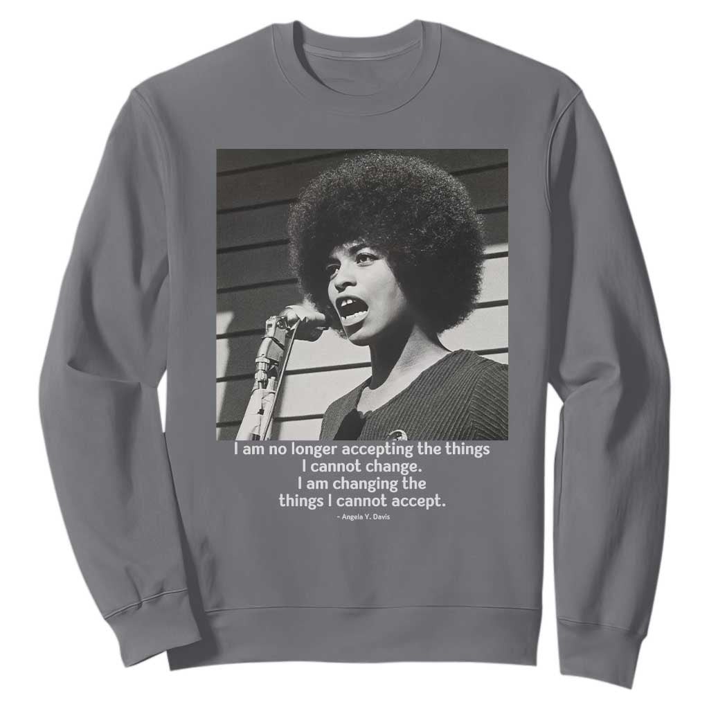 Angela Davis Inspirational Quote Sweatshirt Black History African Pride Power TS14 Charcoal Print Your Wear
