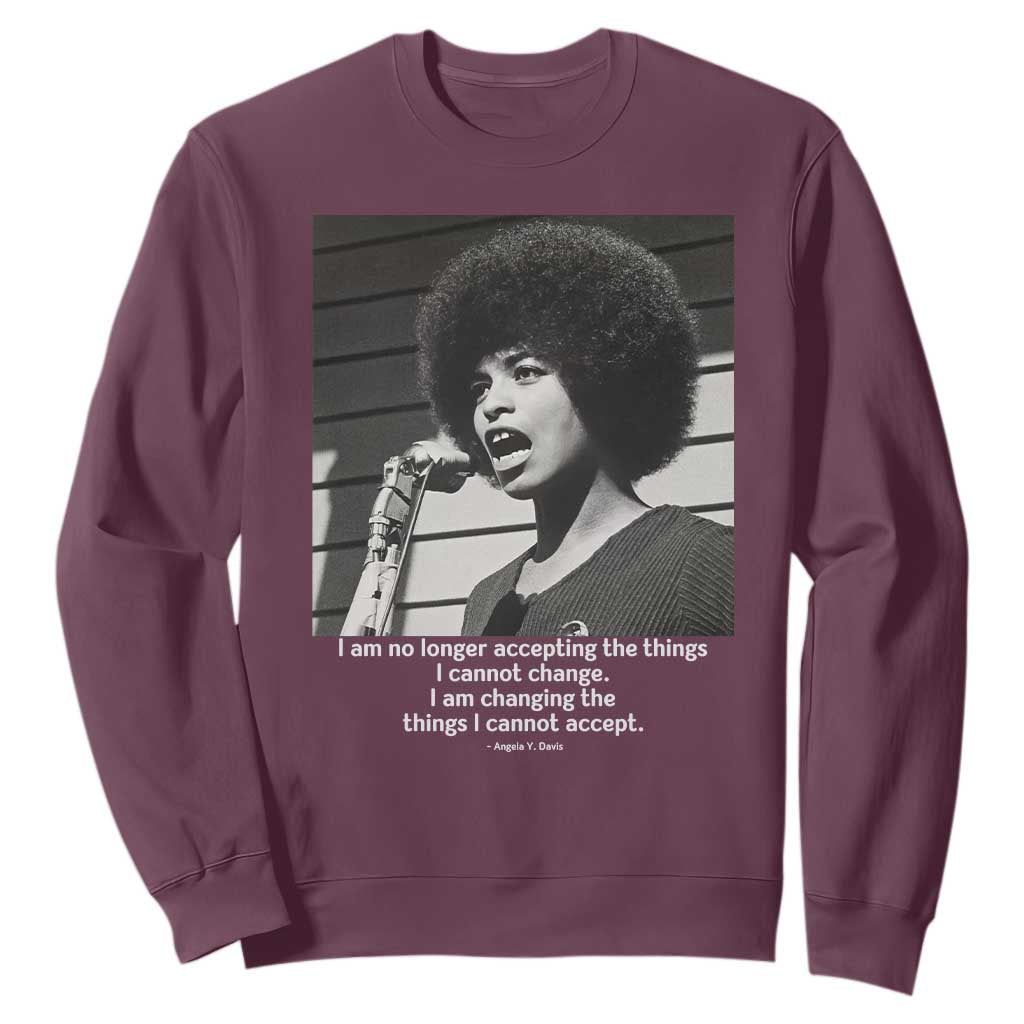 Angela Davis Inspirational Quote Sweatshirt Black History African Pride Power TS14 Maroon Print Your Wear