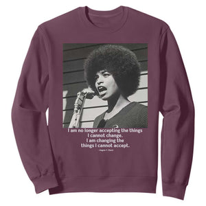 Angela Davis Inspirational Quote Sweatshirt Black History African Pride Power TS14 Maroon Print Your Wear