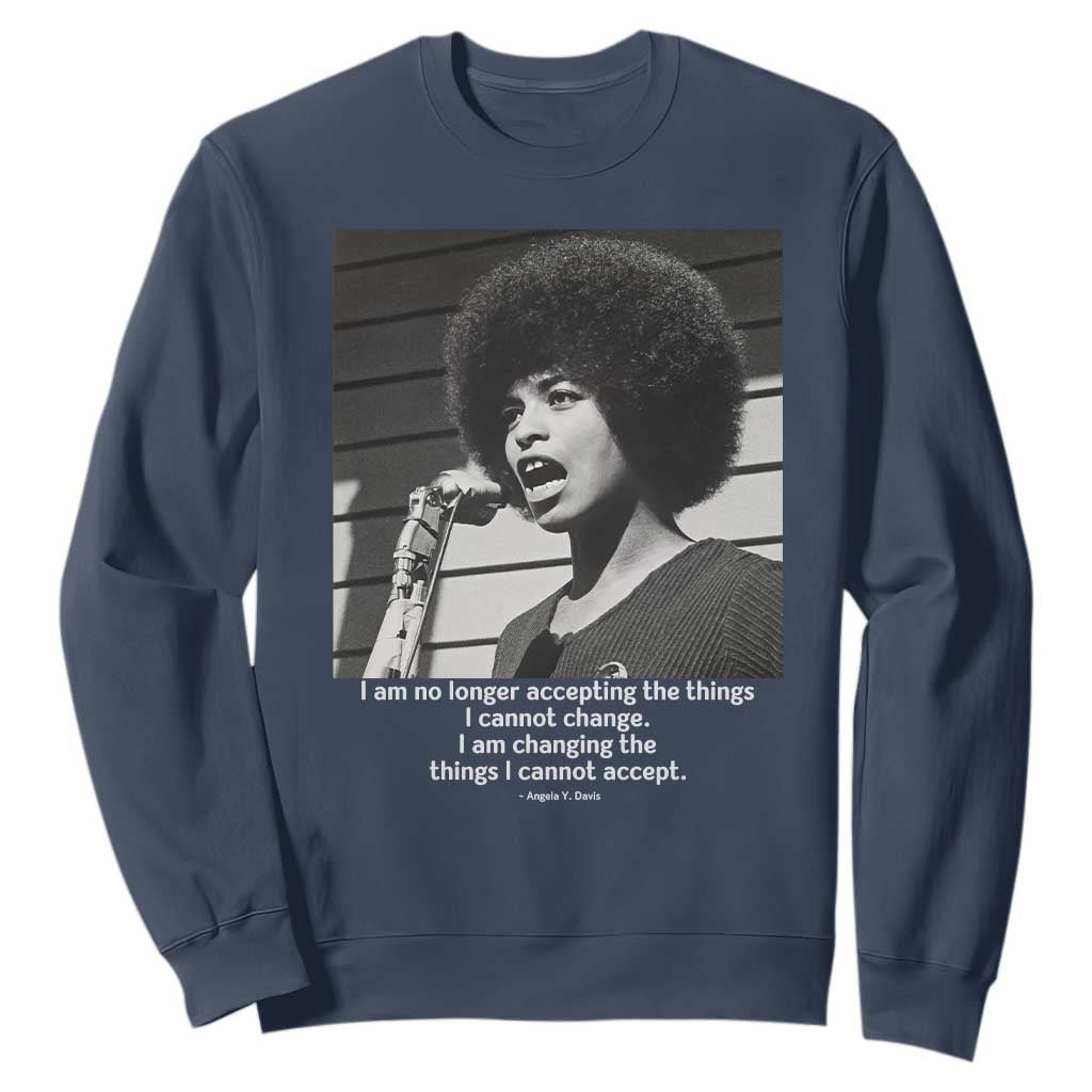 Angela Davis Inspirational Quote Sweatshirt Black History African Pride Power TS14 Navy Print Your Wear