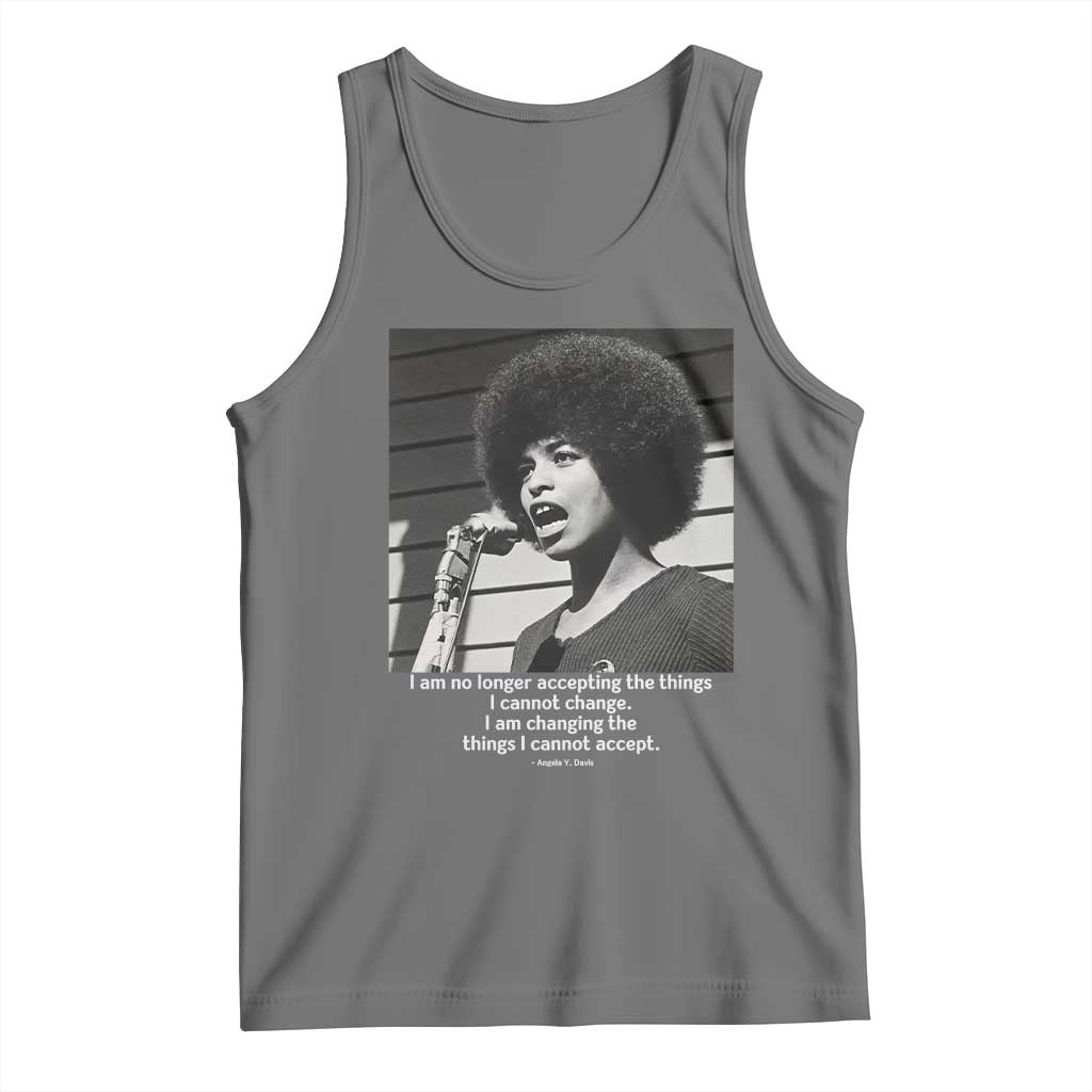 Angela Davis Inspirational Quote Tank Top Black History African Pride Power TS14 Black Heather Print Your Wear