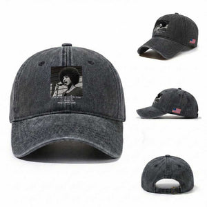 Angela Davis Inspirational Quote Washed Cotton Baseball Cap Black History African Pride Power TS14 Washed Cap Universal Fit Dark Gray Print Your Wear