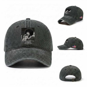 Angela Davis Inspirational Quote Washed Cotton Baseball Cap Black History African Pride Power TS14 Washed Cap Universal Fit Dark Green Print Your Wear