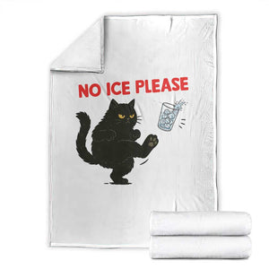 No Ice Please Throw Blanket Funny Black Cat Abolish ICE Meme Protest TS14 White Print Your Wear