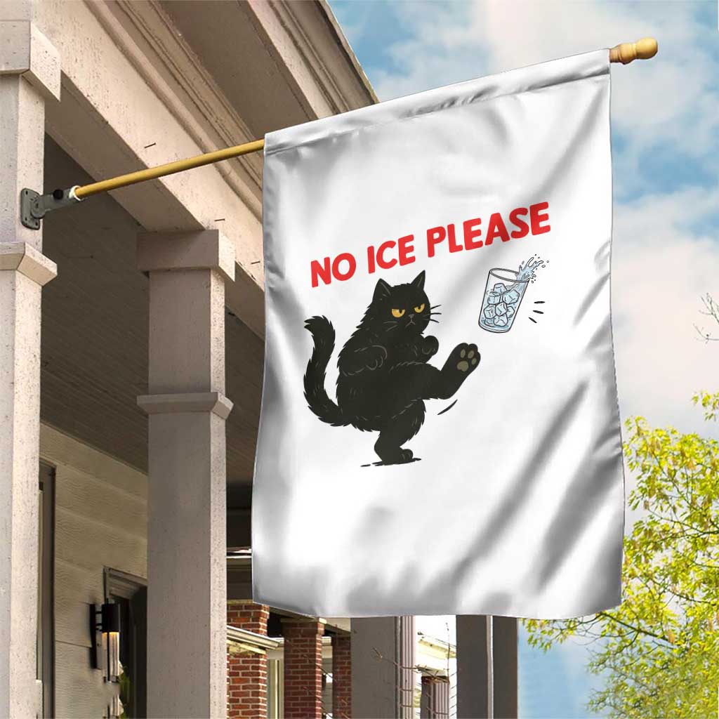 No Ice Please Garden Flag Funny Black Cat Abolish ICE Meme Protest TS14 Print Your Wear