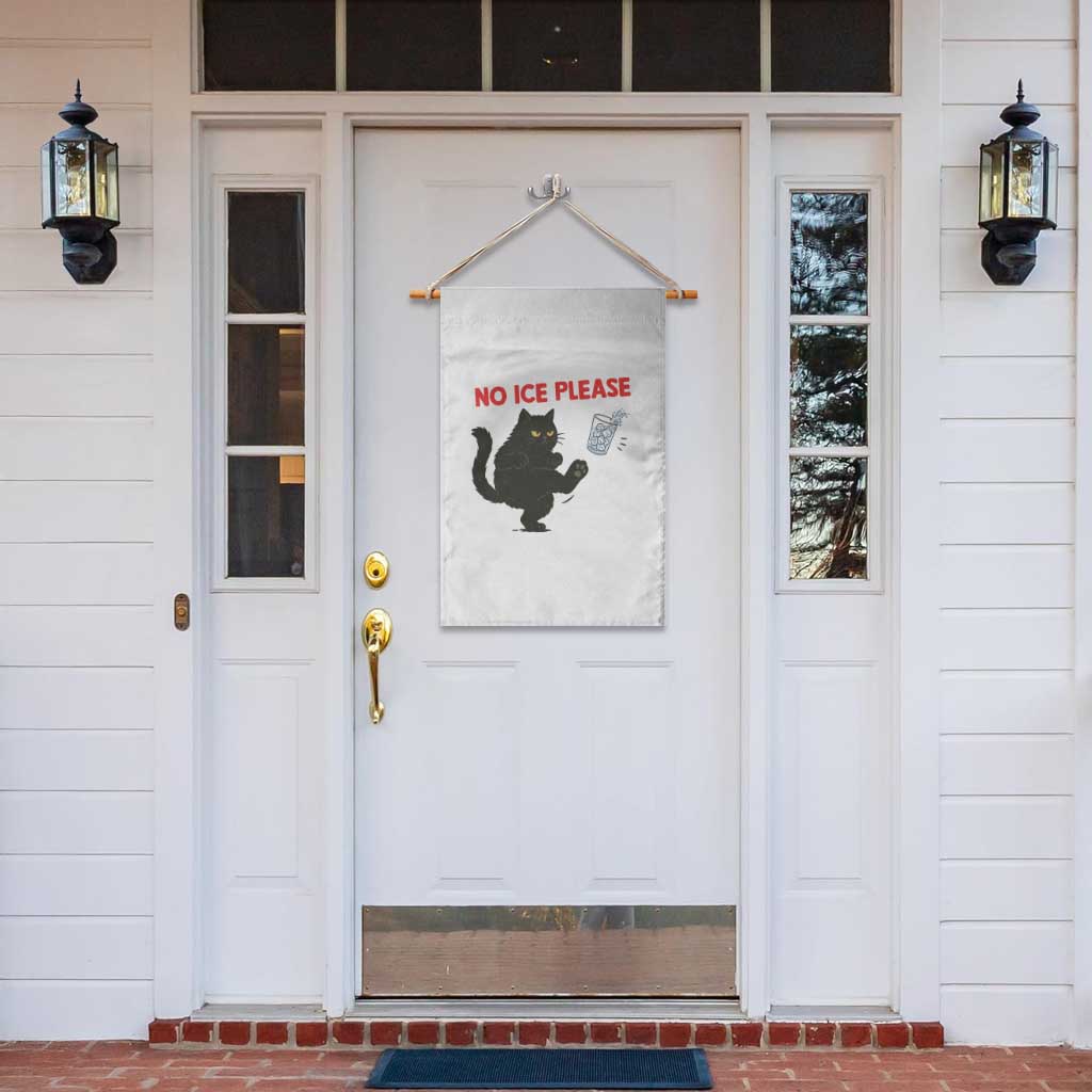No Ice Please Garden Flag Funny Black Cat Abolish ICE Meme Protest TS14 Print Your Wear