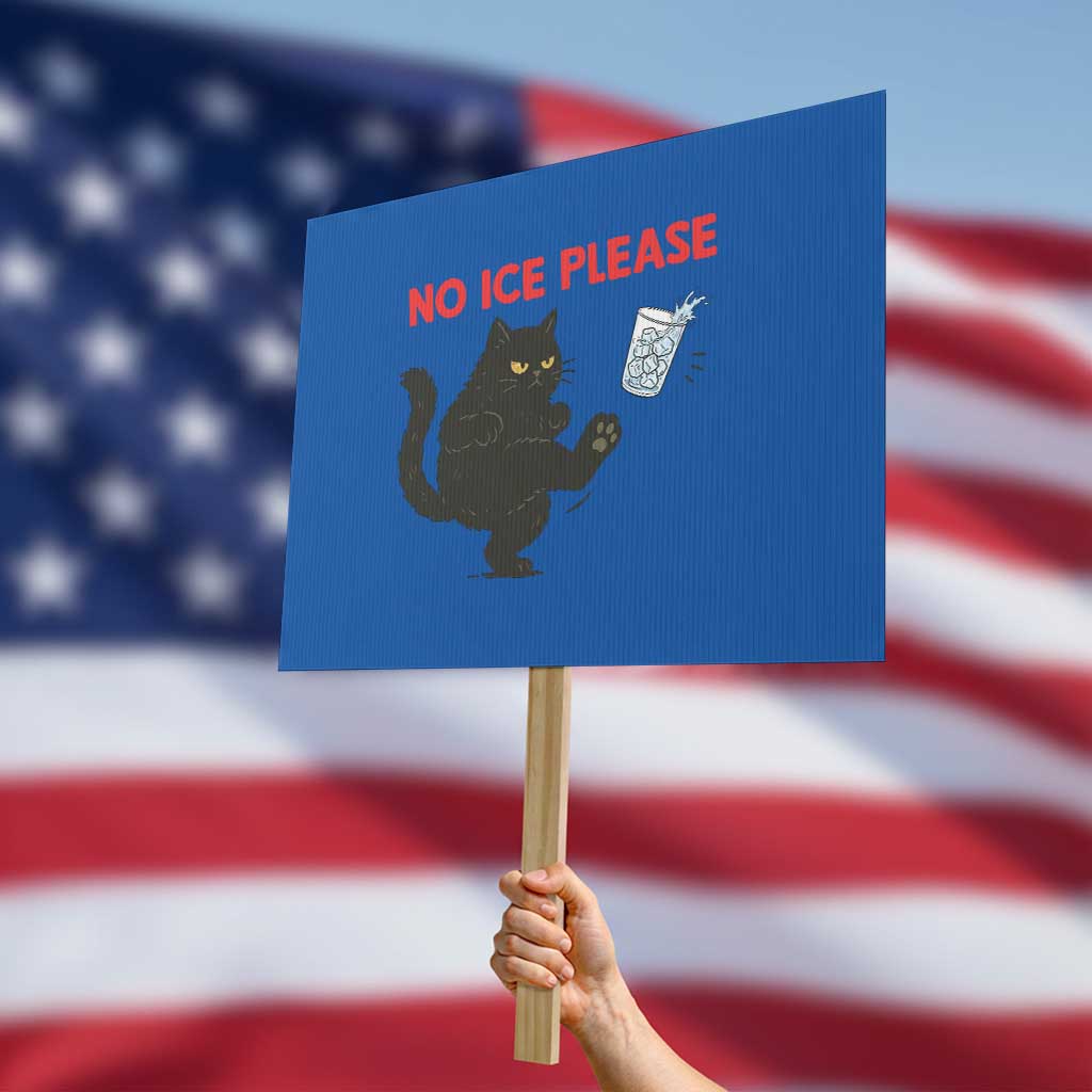No Ice Please Protest Sign Funny Black Cat Abolish ICE Meme Protest TS14 Horizontal 18