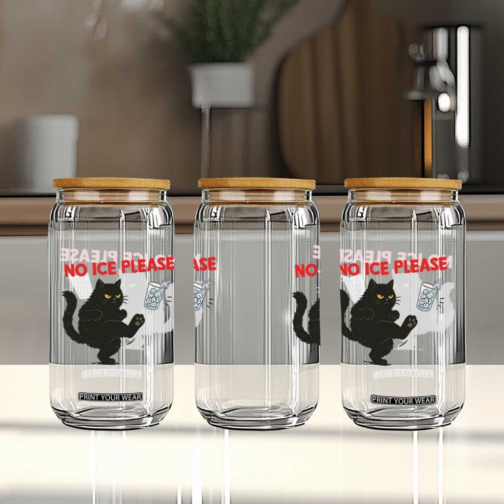 No Ice Please Glass Can Funny Black Cat Abolish ICE Meme Protest TS14 Print Your Wear