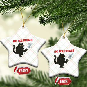 No Ice Please Ceramic Ornament Funny Black Cat Abolish ICE Meme Protest TS14 Print Your Wear