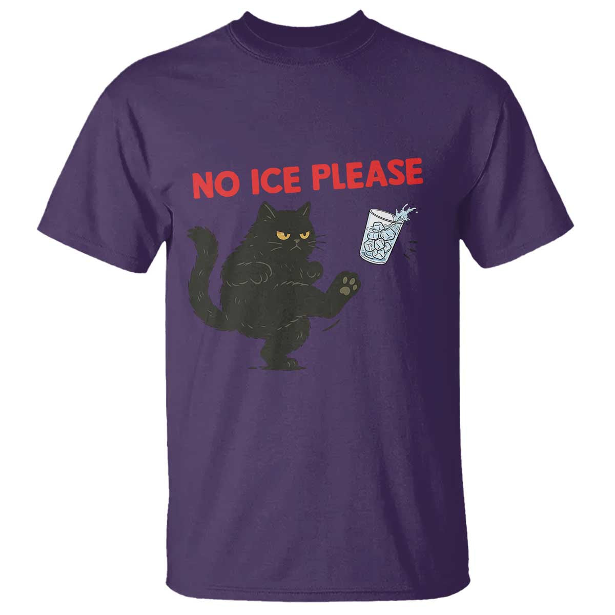 No Ice Please T Shirt Funny Black Cat Abolish ICE Meme Protest TS14 Purple Print Your Wear