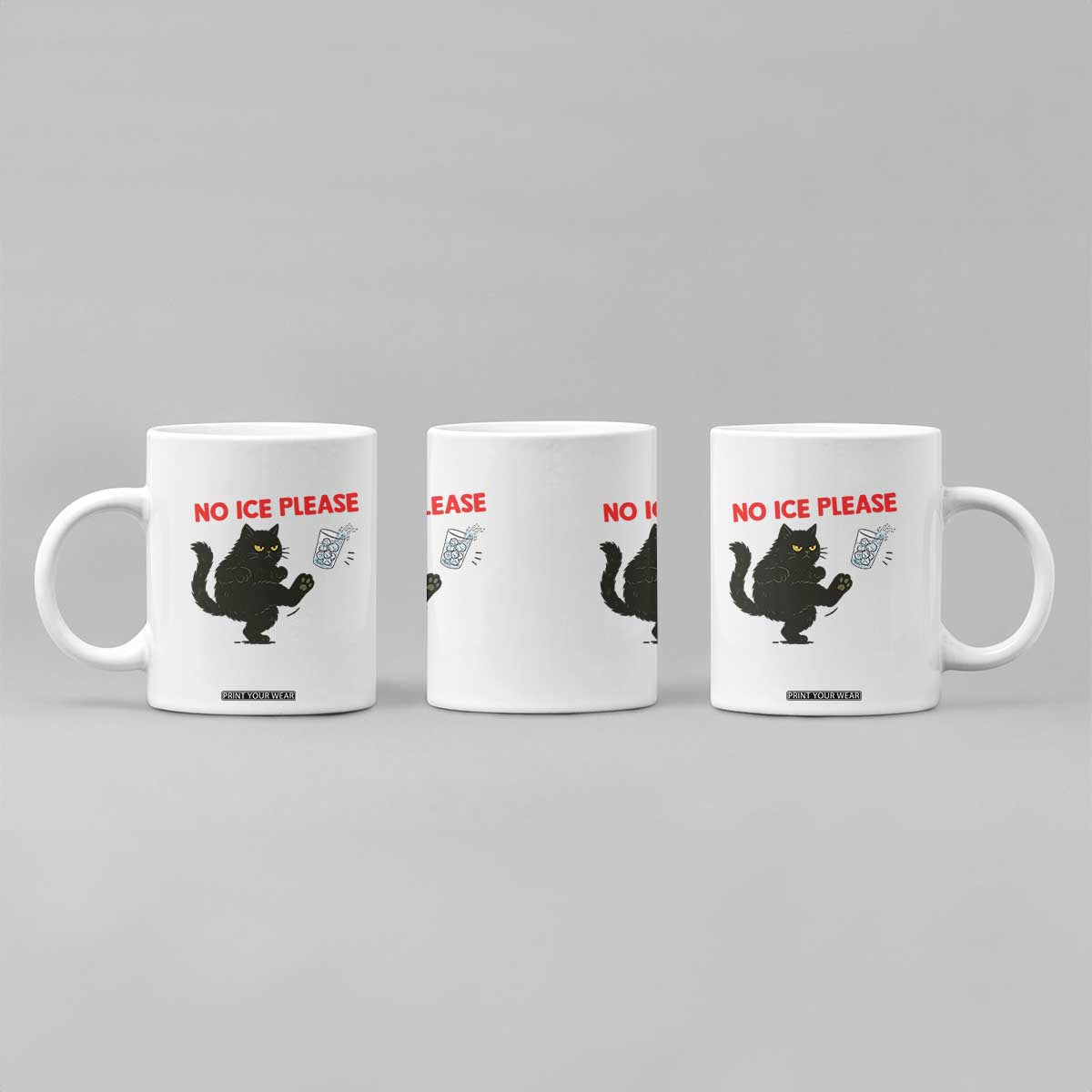 No Ice Please Coffee Mug Funny Black Cat Abolish ICE Meme Protest TS14 Print Your Wear