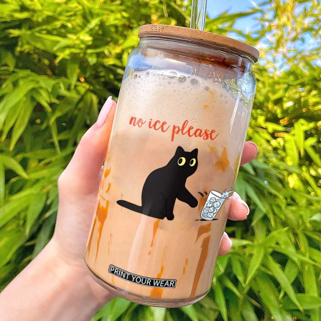 No Ice Please Glass Can Funny Cat Abolish ICE Meme Protest TS14 White Print Your Wear
