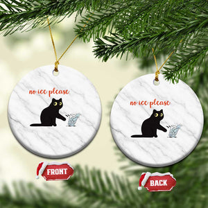 No Ice Please Ceramic Ornament Funny Cat Abolish ICE Meme Protest TS14 1pc White Marble Print Your Wear