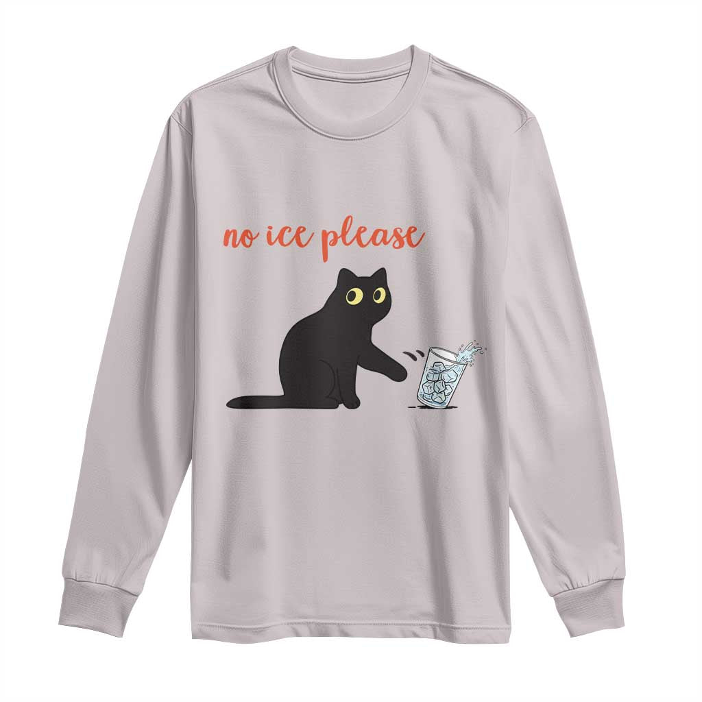 No Ice Please Long Sleeve Shirt Funny Cat Abolish ICE Meme Protest TS14 Ice Gray Print Your Wear