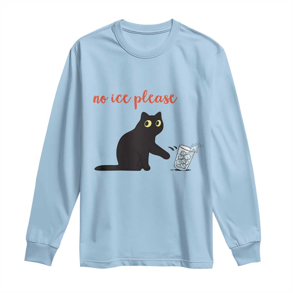 No Ice Please Long Sleeve Shirt Funny Cat Abolish ICE Meme Protest TS14 Light Blue Print Your Wear
