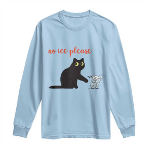 No Ice Please Long Sleeve Shirt Funny Cat Abolish ICE Meme Protest TS14 Light Blue Print Your Wear