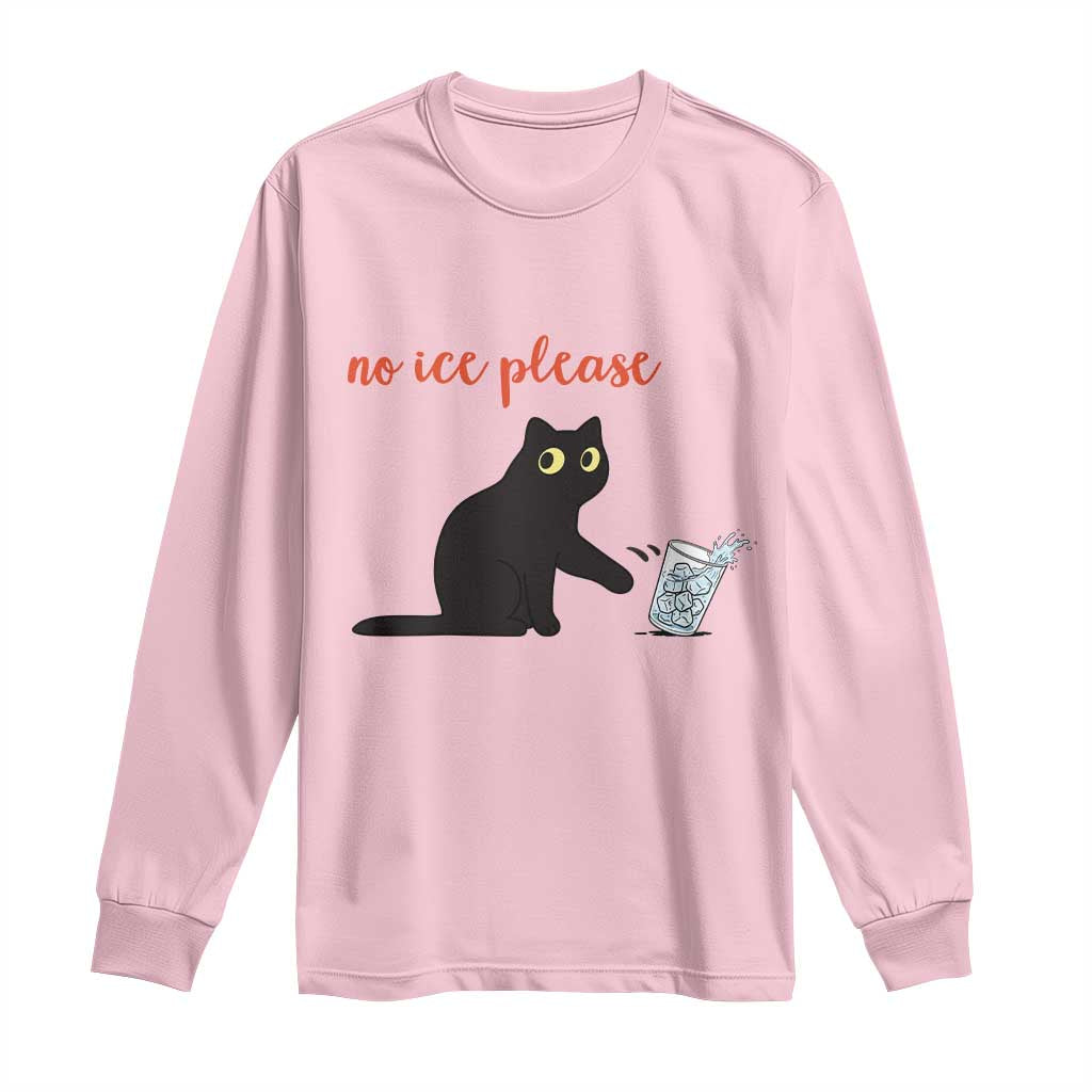 No Ice Please Long Sleeve Shirt Funny Cat Abolish ICE Meme Protest TS14 Light Pink Print Your Wear