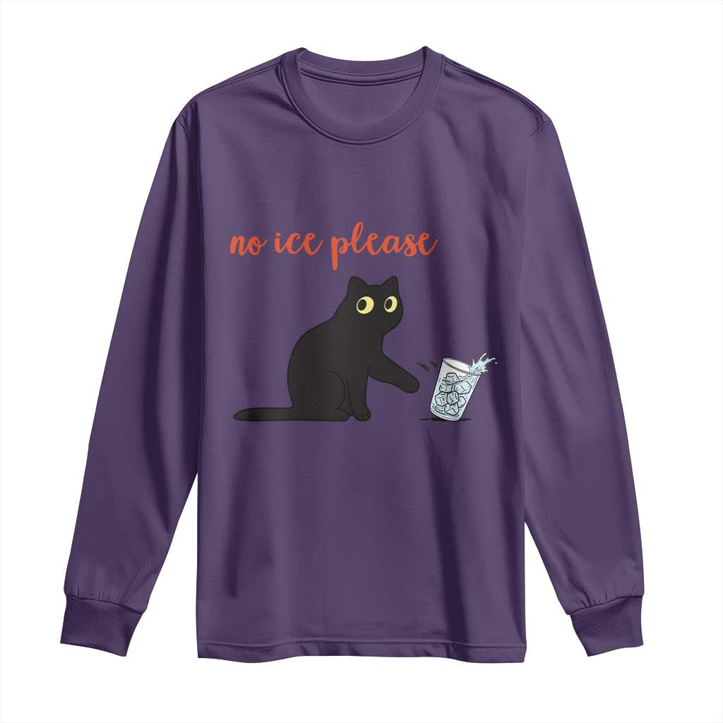 No Ice Please Long Sleeve Shirt Funny Cat Abolish ICE Meme Protest TS14 Purple Print Your Wear