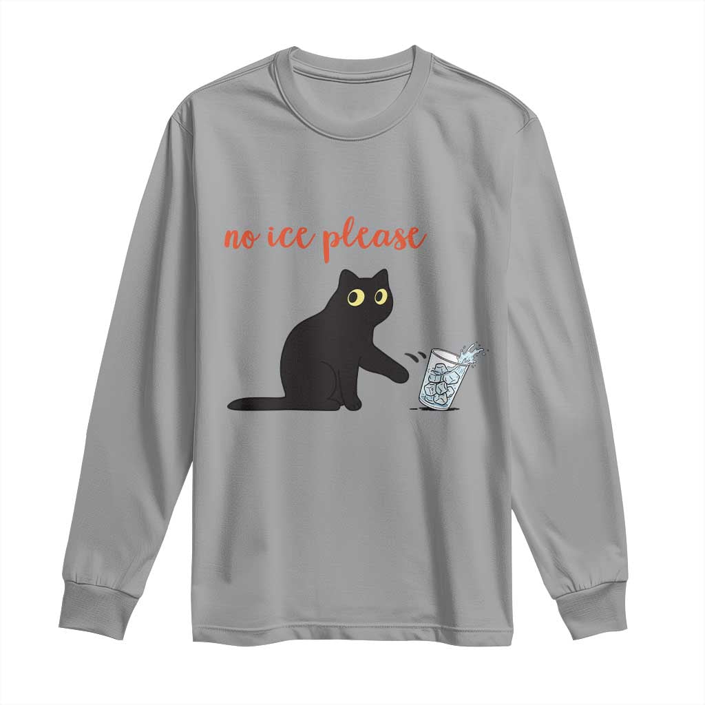 No Ice Please Long Sleeve Shirt Funny Cat Abolish ICE Meme Protest TS14 Sport Gray Print Your Wear