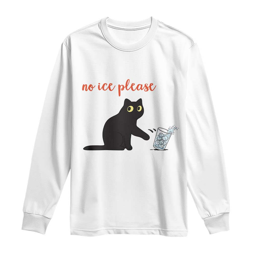 No Ice Please Long Sleeve Shirt Funny Cat Abolish ICE Meme Protest TS14 White Print Your Wear