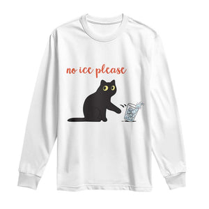 No Ice Please Long Sleeve Shirt Funny Cat Abolish ICE Meme Protest TS14 White Print Your Wear