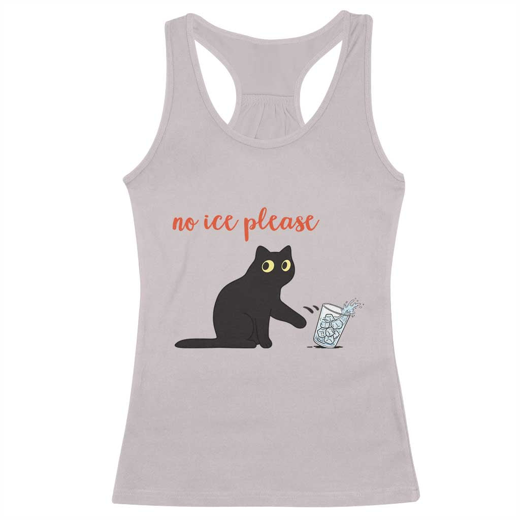 No Ice Please Racerback Tank Top Funny Cat Abolish ICE Meme Protest TS14 Ice Gray Print Your Wear