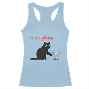 No Ice Please Racerback Tank Top Funny Cat Abolish ICE Meme Protest TS14 Light Blue Print Your Wear