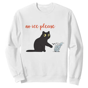 No Ice Please Sweatshirt Funny Cat Abolish ICE Meme Protest TS14 White Print Your Wear