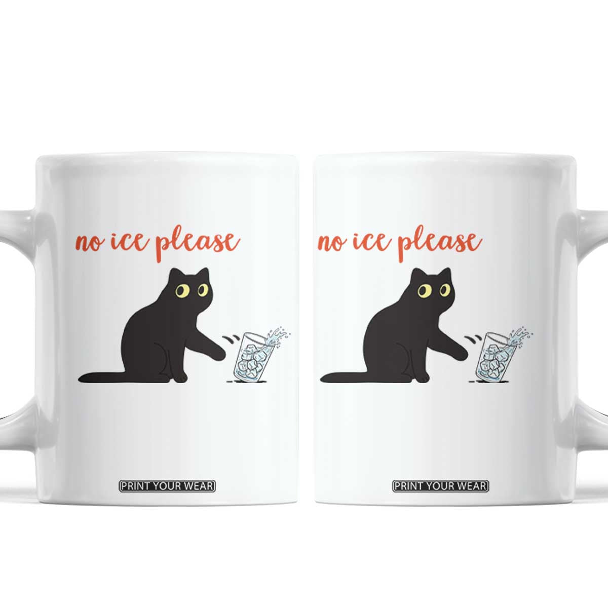 No Ice Please Coffee Mug Funny Cat Abolish ICE Meme Protest TS14 White Print Your Wear