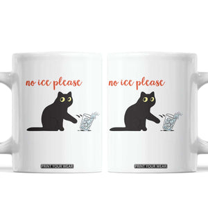 No Ice Please Coffee Mug Funny Cat Abolish ICE Meme Protest TS14 White Print Your Wear