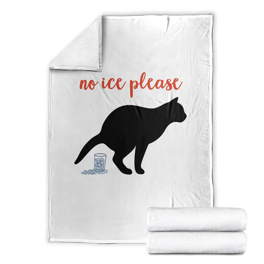 No Ice Please Throw Blanket Funny Cat Abolish ICE Meme TS14 White Print Your Wear