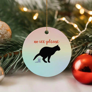 No Ice Please Ceramic Ornament Funny Cat Abolish ICE Meme TS14 1pc Pastel Print Your Wear