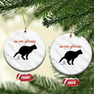 No Ice Please Ceramic Ornament Funny Cat Abolish ICE Meme TS14 1pc White Marble Print Your Wear