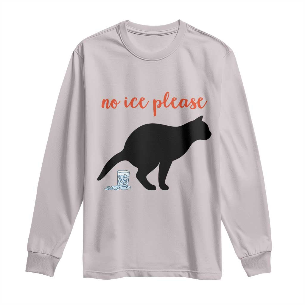 No Ice Please Long Sleeve Shirt Funny Cat Abolish ICE Meme TS14 Ice Gray Print Your Wear