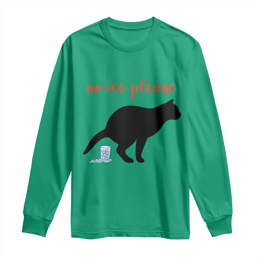 No Ice Please Long Sleeve Shirt Funny Cat Abolish ICE Meme TS14 Irish Green Print Your Wear