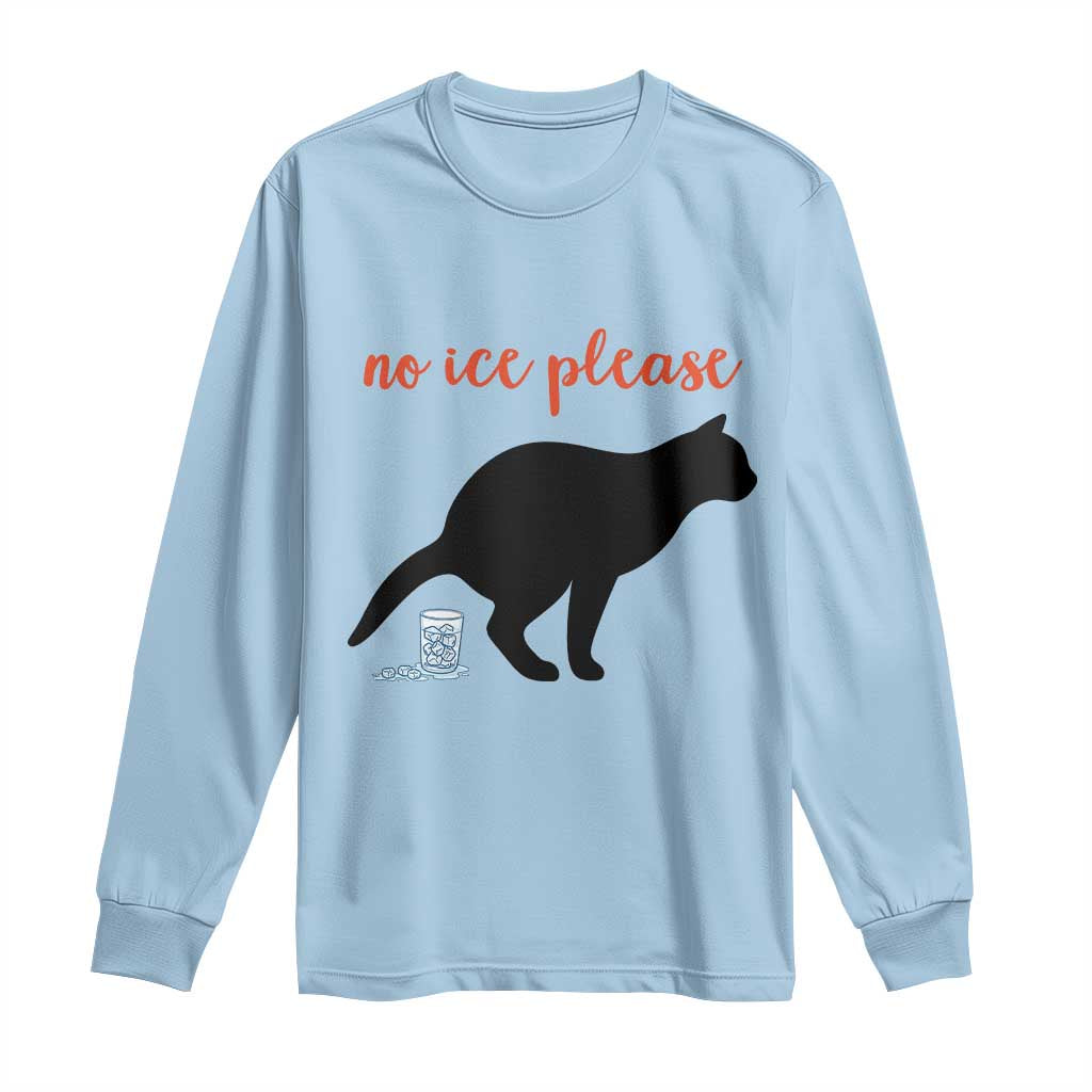 No Ice Please Long Sleeve Shirt Funny Cat Abolish ICE Meme TS14 Light Blue Print Your Wear