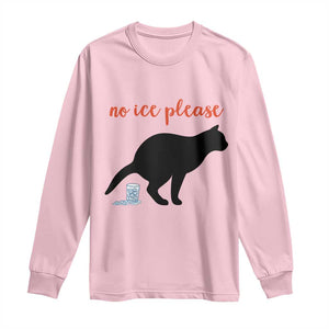 No Ice Please Long Sleeve Shirt Funny Cat Abolish ICE Meme TS14 Light Pink Print Your Wear