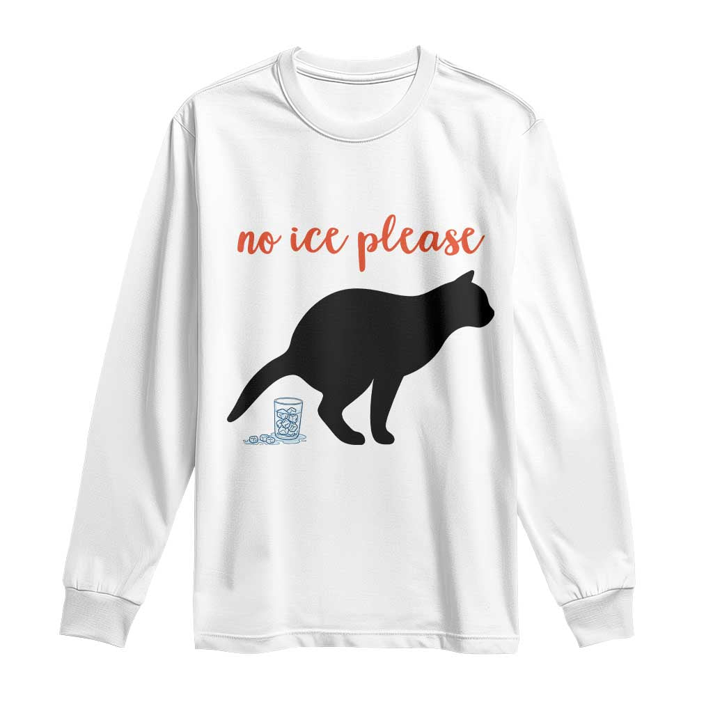 No Ice Please Long Sleeve Shirt Funny Cat Abolish ICE Meme TS14 White Print Your Wear