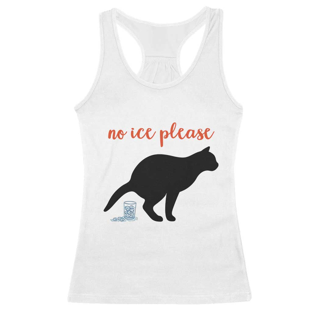 No Ice Please Racerback Tank Top Funny Cat Abolish ICE Meme TS14 White Print Your Wear