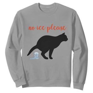 No Ice Please Sweatshirt Funny Cat Abolish ICE Meme TS14 Sport Gray Print Your Wear