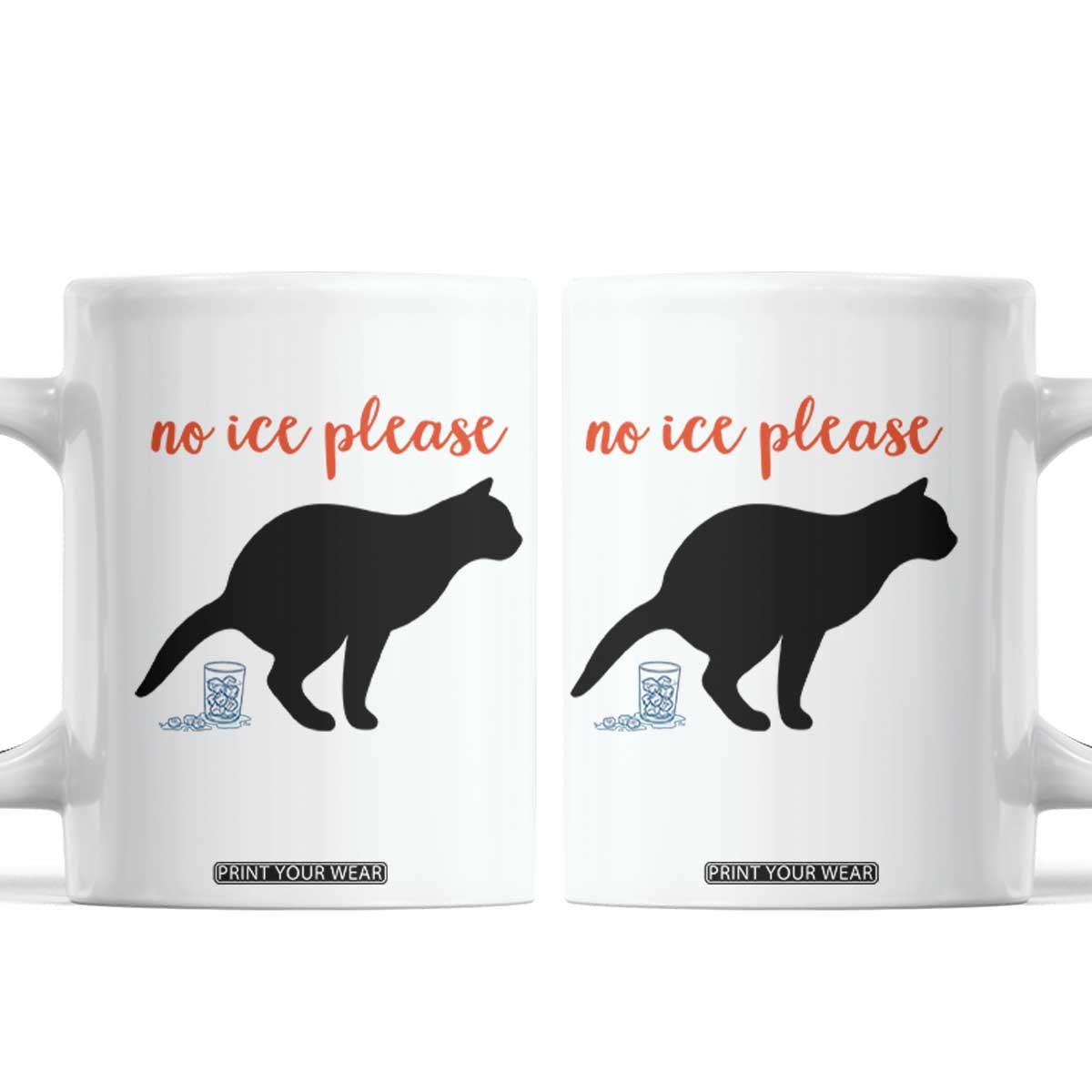 No Ice Please Coffee Mug Funny Cat Abolish ICE Meme TS14 White Print Your Wear