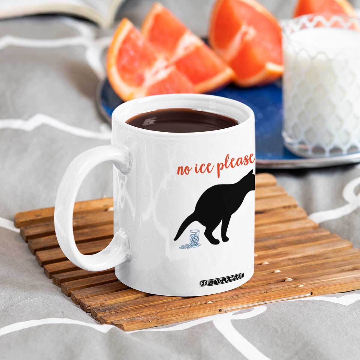 No Ice Please Coffee Mug Funny Cat Abolish ICE Meme TS14 Print Your Wear