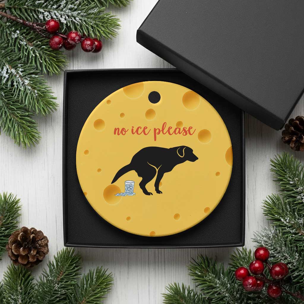 No Ice Please Ceramic Ornament Funny Dog Anti ICE Meme TS14 1pc Yellow Cheese Print Your Wear