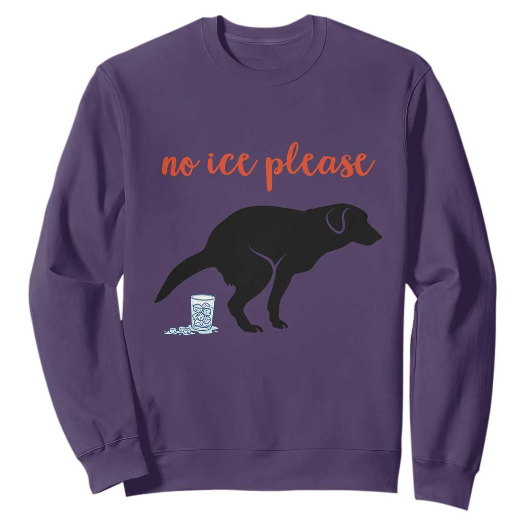 No Ice Please Sweatshirt Funny Dog Anti ICE Meme TS14 Purple Print Your Wear